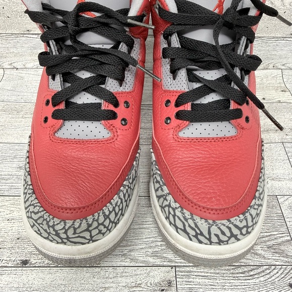 Air Jordan 3 Retro SE GS 'Unite' Fire Red Cement CQ0488-600 Size 7Y/8.5 Womans - Picture 6 of 10